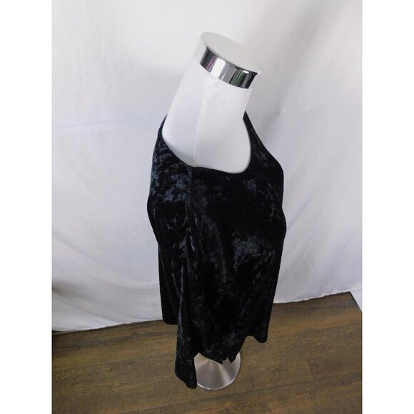 The Lounge Collection Shirt Womens Large Black Crushed Velvet Boatneck Velour - Picture 8 of 12